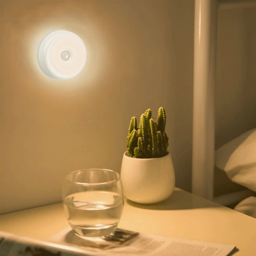 LED Night Dimmable 2 Colors Portable Rechargeable Wireless LED Under Cabinet Portable Motion Activated Induction Lamp